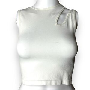 Bella Movement Stretchy Crop Top White Size Medium